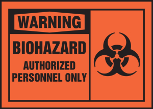 Accuform LBHZ302VSP OSHA Warning Safety Label: Biohazard - Authorized Personnel Only
