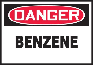 Accuform LCAW019VSP OSHA Danger Safety Label: Benzene