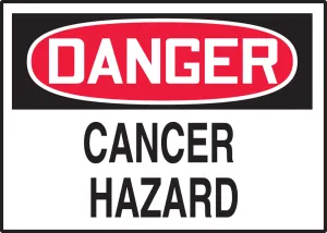 Accuform LCAW031VSP OSHA Danger Safety Label: Cancer Hazard