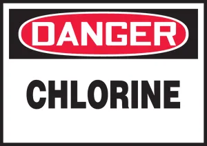 Accuform LCHL145VSP OSHA Danger Safety Label: Chlorine