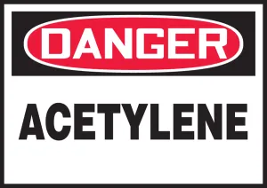 Accuform LCHL146VSP OSHA Danger Safety Label: Acetylene