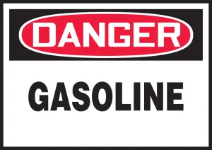 Accuform LCHL157VSP OSHA Danger Safety Label: Gasoline