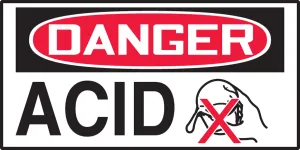 Accuform LCHL171VSP OSHA Danger Safety Label: Acid