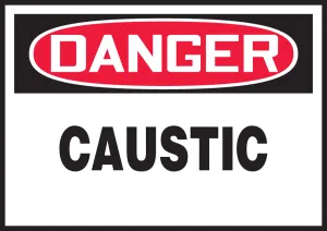 Accuform LCHL297VSP OSHA Danger Safety Label: Caustic