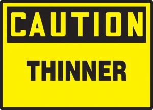 Accuform LCHL604VSP OSHA Caution Safety Label: Thinner