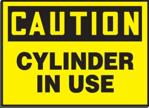Accuform LCPG603 OSHA Caution Chemical & Hazardous Material Label: Cylinder In Use