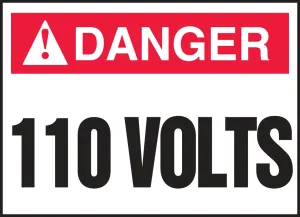 Accuform LELC202VSP ANSI ISO Safety Signs: 110 Volts