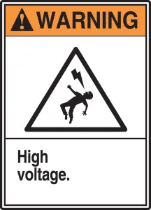 Accuform LELC307VSP ANSI Warning Safety Label: High Voltage.