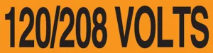 Accuform LELC410 Voltage Markers: 120/208 Volts