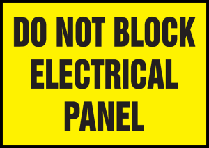 Accuform LELC903XVE Electrical Safety Labels: Do Not Block Electrical Panel
