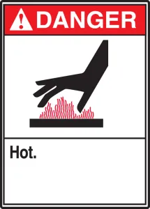 Accuform LEQM011VSP ANSI Danger Safety Label: Hot.