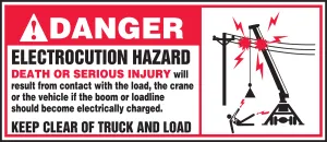 Accuform LEQM025VSP ANSI ISO Danger Safety Label: Electrocution Hazard - Keep Clear of Truck and Load