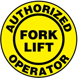 Accuform LHTL101 Hard Hat Stickers: Authorized Forklift Operator