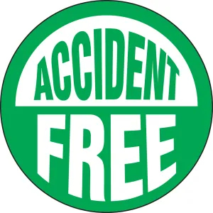 Accuform LHTL102 Hard Hat Stickers: Accident Free
