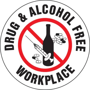 Accuform LHTL120 Hard Hat Stickers: Drug & Alcohol Free Workplace