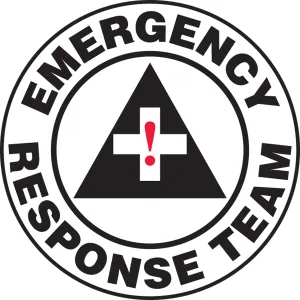 Accuform LHTL121 Hard Hat Stickers: Emergency Response Team