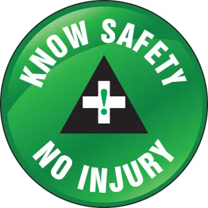 Accuform LHTL126 Hard Hat Stickers: Know Safety, No Injury