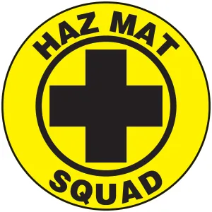 Accuform LHTL129 Hard Hat Stickers: Haz Mat Squad