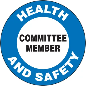 Accuform LHTL131 Hard Hat Stickers: Health & Safety Committee Member