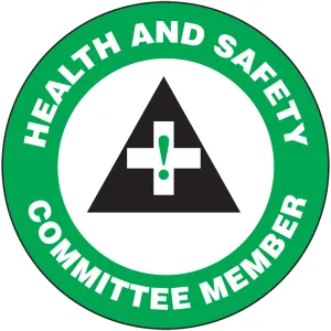 Accuform LHTL133 Hard Hat Stickers: Health and Safety Committee Member