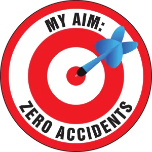 Accuform LHTL140 Hard Hat Stickers: My Aim: Zero Accidents