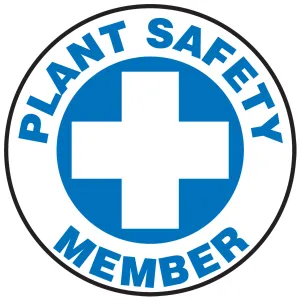 Accuform LHTL143 Hard Hat Stickers: Plant Safety Member