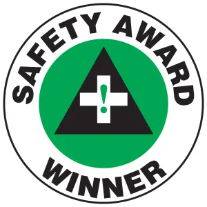Accuform LHTL147 Hard Hat Stickers: Safety Award Winner