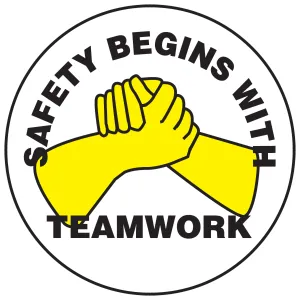 Accuform LHTL171 Hard Hat Stickers: Safety Begins With Teamwork