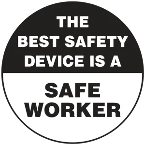 Accuform LHTL187 Hard Hat Stickers: The Best Safety Device Is A Safe Worker