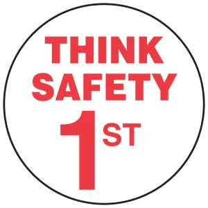 Accuform LHTL193 Hard Hat Stickers: Think Safety First