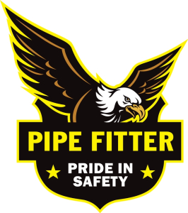 Accuform LHTL208 Hard Hat Stickers: Pride Pipe Fitter Safety
