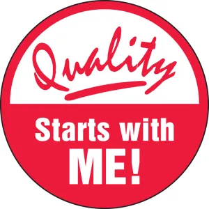 Accuform LHTL302 Hard Hat Stickers: Quality Starts With Me