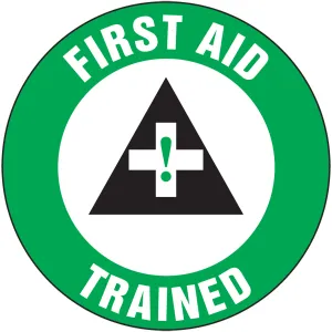 Accuform LHTL312 Hard Hat Stickers: First Aid Trained