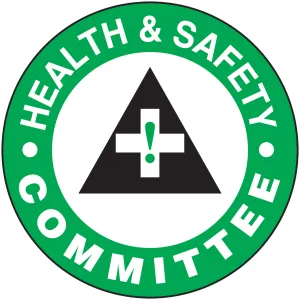 Accuform LHTL314 Hard Hat Stickers: Health & Safety Committee