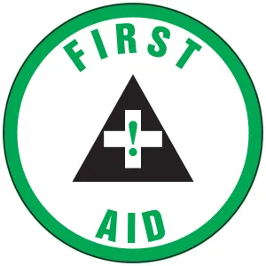 Accuform LHTL316 Hard Hat Stickers: First Aid
