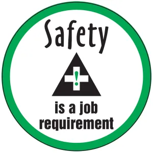 Accuform LHTL320 Hard Hat Stickers: Safety Is A Job Requirement