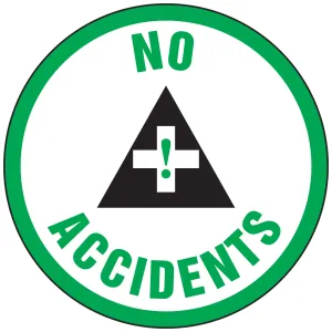 Accuform LHTL324 Hard Hat Stickers: No Accidents