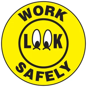 Accuform LHTL328 Hard Hat Stickers: Look, Work Safely