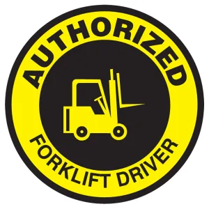 Accuform LHTL332 Hard Hat Stickers: Authorized Forklift Driver
