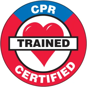 Accuform LHTL346 Hard Hat Stickers: CPR Certified