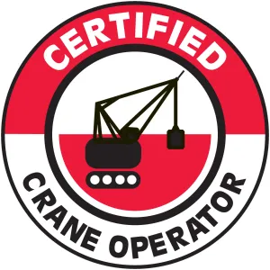 Accuform LHTL350 Hard Hat Stickers: Certified Crane Operator