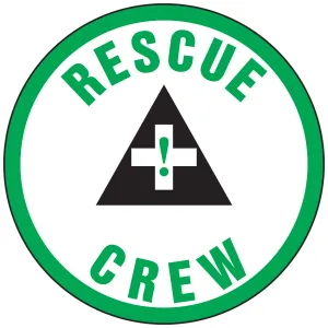 Accuform LHTL356 Hard Hat Stickers: Rescue Crew