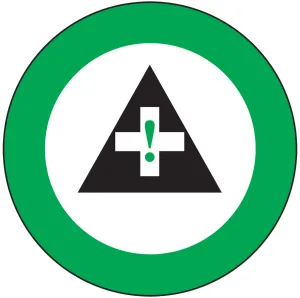 Accuform LHTL358 Hard Hat Stickers: First Aid (Pictogram)