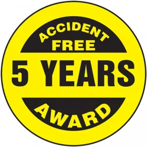 Accuform LHTL378 Hard Hat Stickers: Accident Free Award