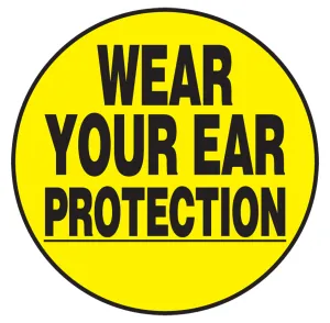 Accuform LHTL390 Hard Hat Stickers: Wear Your Ear Protection