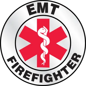 Accuform LHTL603 Emergency Response Reflective Helmet Sticker: EMT Firefighter