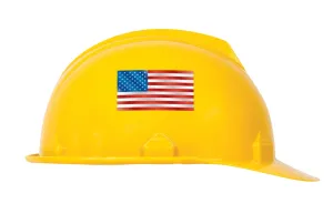Accuform LHTL675 Hard Hat Stickers: American Flag