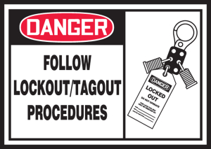 Accuform LLKT003XVE OSHA Danger Lockout/Tagout Label: Follow Lockout/Tagout Procedures