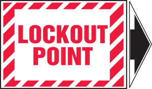 Accuform LLKT437 Magnetic Lockout/Tagout Label: Lockout Point (With Arrow)