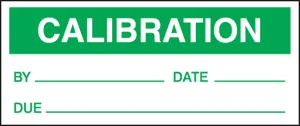 Accuform LPC833 Production Control Labels: Calibration